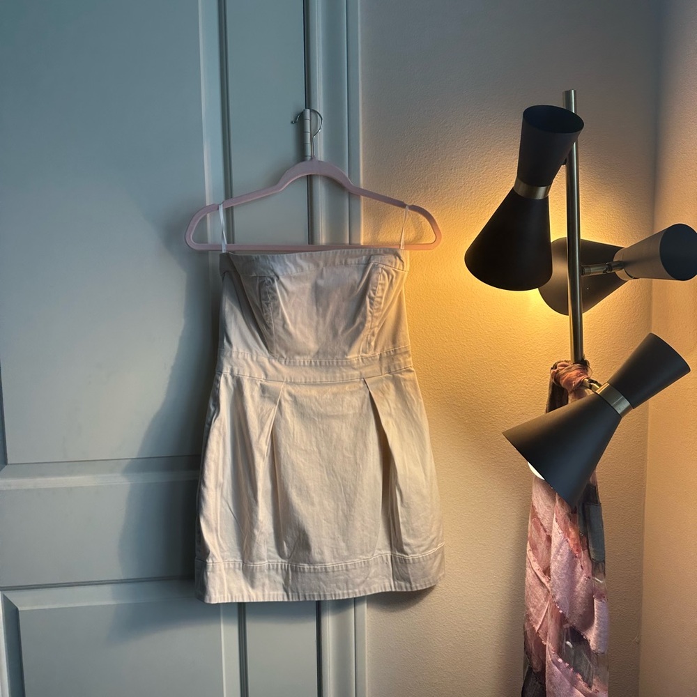 French Connection Cream Strapless Dress